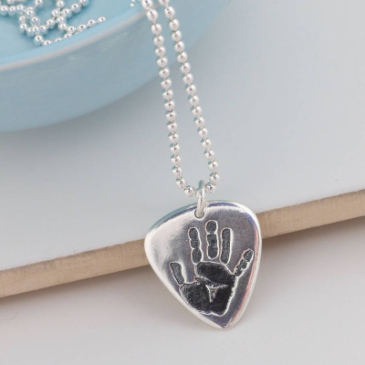 Mens Personalised Hand Or Footprint Necklace - All Birthstone™