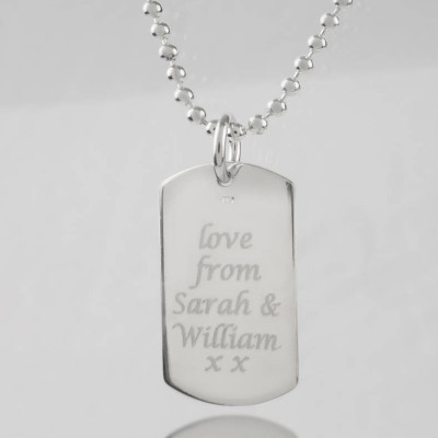 Personalised Message Dog Tag Necklace - All Birthstone™