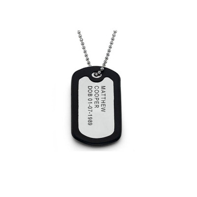 Personalised Mens Identity Tag Necklace - All Birthstone™