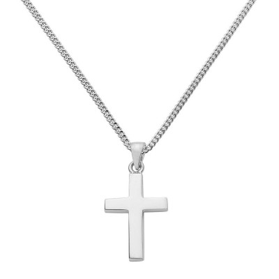 Personalised Mens Silver Cross Pendant - All Birthstone™