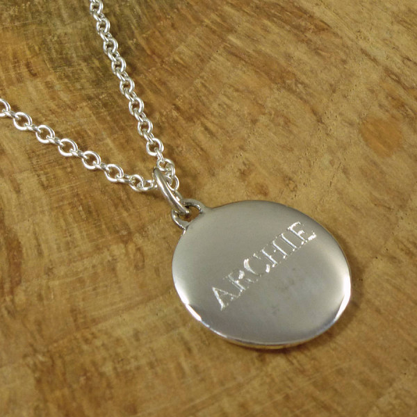 Personalised Mens Silver Pebble Necklace - All Birthstone™