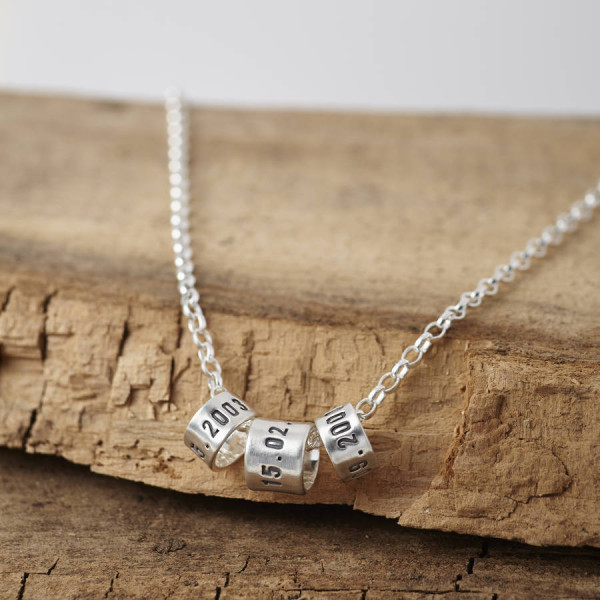 Personalised Mens Silver Storyteller Necklace - All Birthstone™
