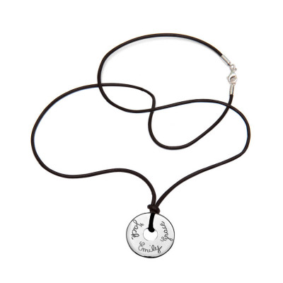 Personalised Mens Sterling Silver Open Disc Necklace - All Birthstone™