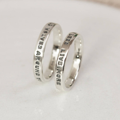 Personalised Silver Message Ring - All Birthstone™