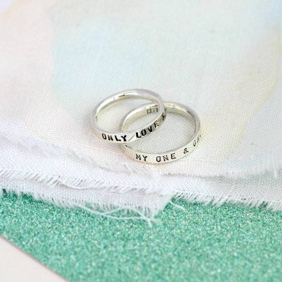 Personalised Script Ring For Couples - All Birthstone™