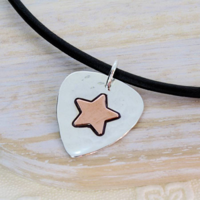 Personalised Silver And Copper Guitar Pick - All Birthstone™