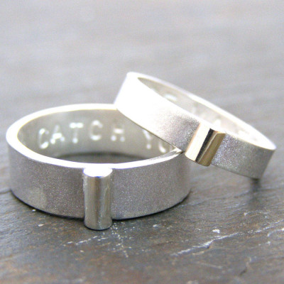 Personalised Silver And Gold His And Hers Rings - All Birthstone™