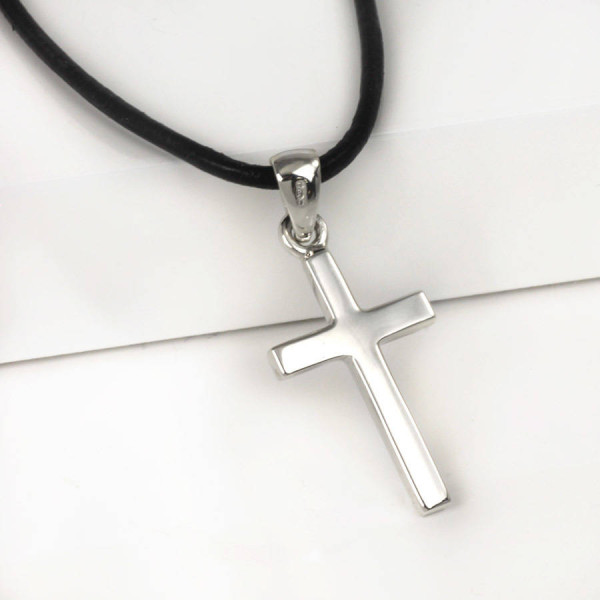 Personalised Silver Cross Necklace - All Birthstone™