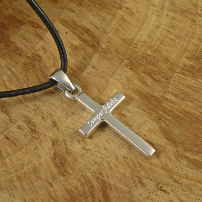 Personalised Silver Cross Necklace - All Birthstone™