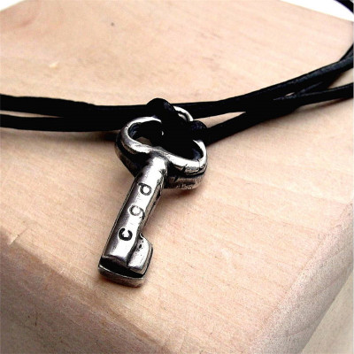 Personalised Silver Key Necklace - All Birthstone™