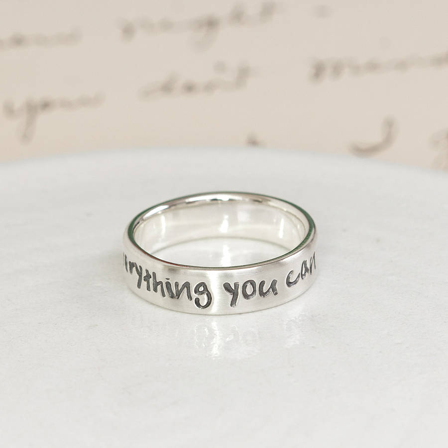 Personalised Silver Script Ring - All Birthstone™