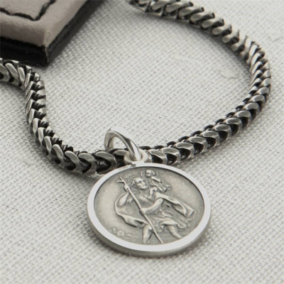 Personalised Silver St Christopher Charm - All Birthstone™