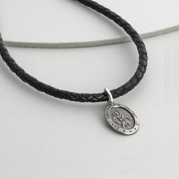 Personalised Sterling Silver St Christopher Necklet - All Birthstone™