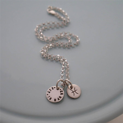 Personalised Silver Zodiac Necklace - All Birthstone™