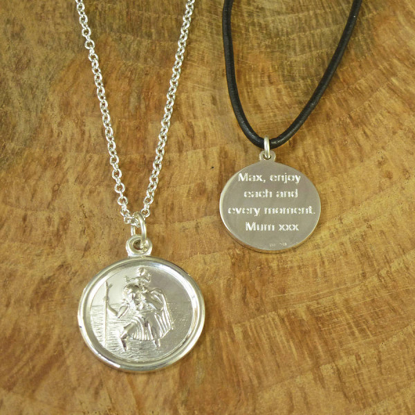 St Christopher Sterling Silver Necklace - All Birthstone™