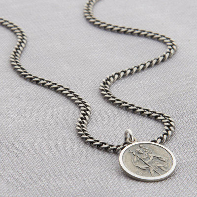 Personalised Sterling Silver St Christopher Necklace - All Birthstone™