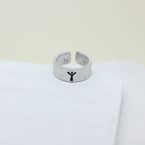 Personalised Viking Rune Initial Talisman Ring - All Birthstone™