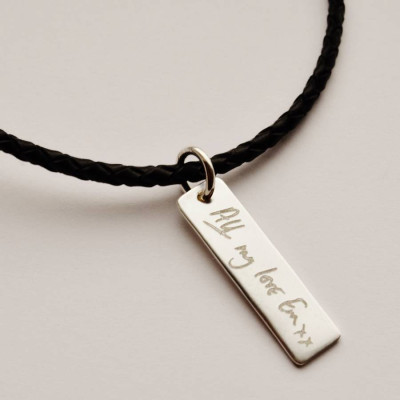 Personalised Your Handwriting Leather Necklace - All Birthstone™