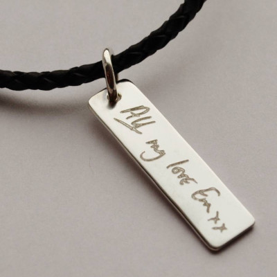 Personalised Your Handwriting Leather Necklace - All Birthstone™