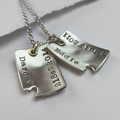 Piece Of My Heart Curved Dog Tags - All Birthstone™