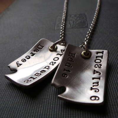 Piece Of My Heart Curved Dog Tags - All Birthstone™