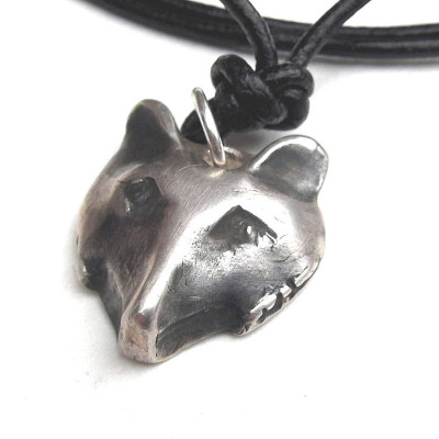 Solid Silver Fox Head Necklace - All Birthstone™