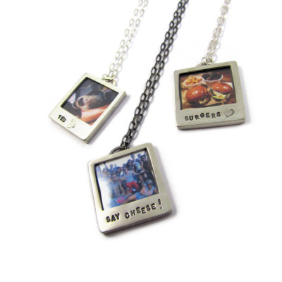 Personalised Silver Polaroid Necklace - All Birthstone™