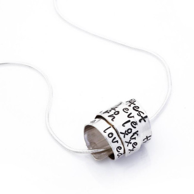 Personalised Silver Scroll Necklace - All Birthstone™
