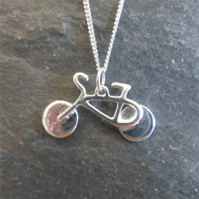 Silver Bicycle Pendant And Chain - All Birthstone™