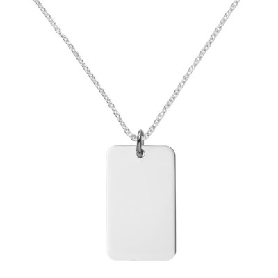 Silver Dog Tag Necklace - All Birthstone™