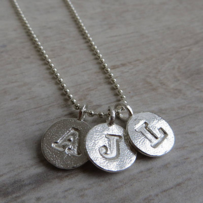 Silver Letter Charm And Ball Chain Necklace - All Birthstone™
