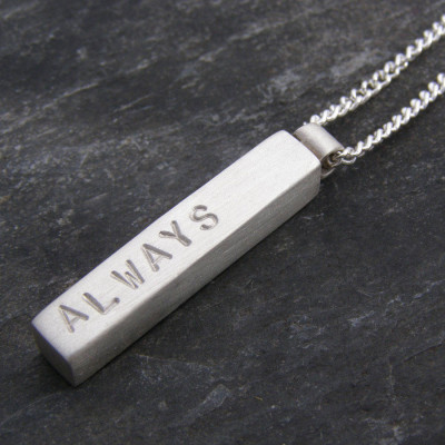 Silver Mens Chunky Personalised Pendant - All Birthstone™