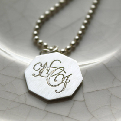 Silver Monogram Necklace - All Birthstone™