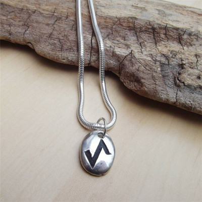 Silver Rune Stone Necklace  - All Birthstone™