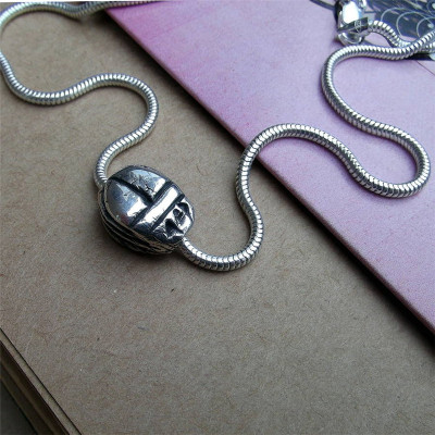 Silver Scarab Beetle Necklace - All Birthstone™