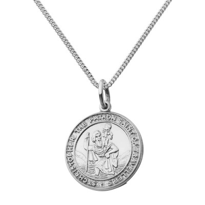 St Christopher Chunky Round Necklace - All Birthstone™