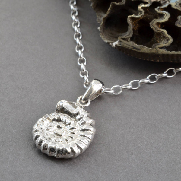 Sterling Silver Ammonite Pendant - All Birthstone™