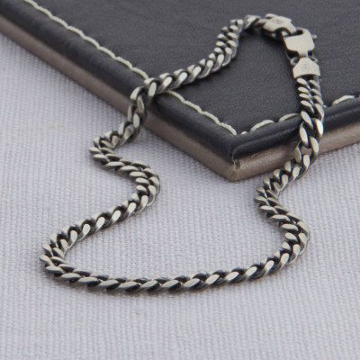 Sterling Silver Mens Curb Chain Necklace - All Birthstone™