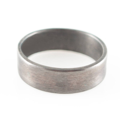 Sterling Silver Oxidized Flat Wedding Band Ring - All Birthstone™