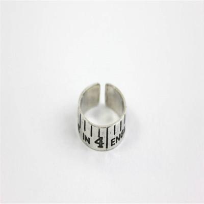 Etched Silver Vintage Style Tape Measure Ring - All Birthstone™