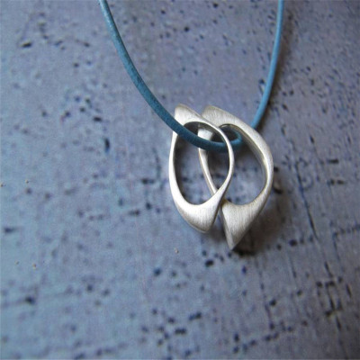 U And Me2 Infinity Silver Pendants On Leather - All Birthstone™