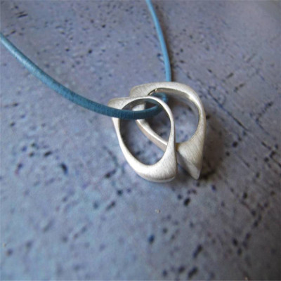 U And Me2 Infinity Silver Pendants On Leather - All Birthstone™