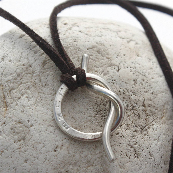 Personalised Unisex Silver Knot Necklace - All Birthstone™