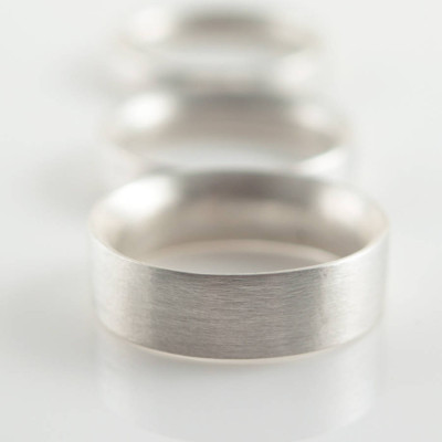Mens Sterling Silver Wedding Ring Comfort Fit Matt - All Birthstone™