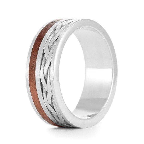 Wood Ring Weave Three - All Birthstone™