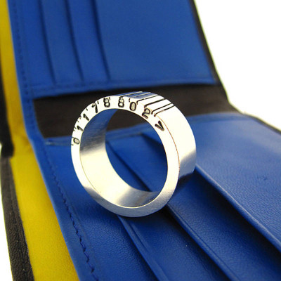 Wide Silver Barcode Ring - All Birthstone™