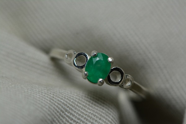 Emerald Ring, Colombian Emerald Solitaire Ring 0.35 Carats Appraised At 350.00, Sterling Silver Size 7, Real Emerald Jewellery
