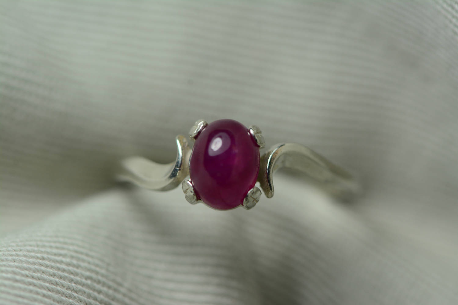 Ruby Ring, Red Ruby Cabochon Ring 1.64 Carat Appraised at 725.00, July Birthstone, Real Ruby Jewelry, Sterling Silver Size 7, Certified