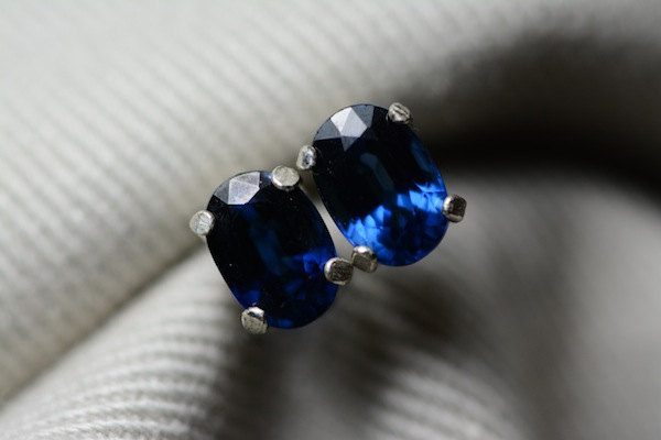 Sapphire Earrings, Blue Sapphire Stud Earrings 1.45 Carat Appraised at 1150.00, September Birthstone, Genuine Sapphire Jewellery, Oval Cut