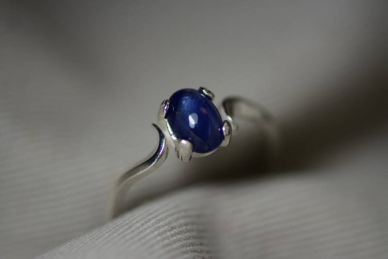 Sapphire Ring, Blue Sapphire Cabochon Ring 1.09 Carat Appraised at 500.00, September Birthstone, Natural Sapphire Jewelry, Oval Cut